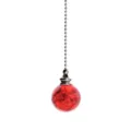 Pendentif boule de verre craquelé rouge pour chaîne de ventilateur de plafond et déco - Rouge Vif