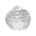 Statuetta Budda Ridente Cristallo Trasparente Vetro Maitreya Decorazione Scrivania - Buddha Rotondo (Piccolo) / 45.8x43x40.5mm