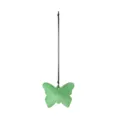 Green crystal butterfly suncatcher pendant with black hanging cord for home decor. - Butterfly Charm / Brown Rope / Fruit Green
