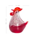 Figurine de coq en verre rouge, objet de décoration minimaliste en cristal pour la maison. - Poulet / 100x66x113mm / Rouge