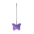 Purple crystal butterfly pendant with black cord, elegant suncatcher decor for home. - Butterfly Charm / Brown Rope / Violet