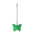 Green crystal butterfly pendant suncatcher with hanging cord, elegant home and garden decor. - Butterfly Charm / Brown Rope / Peacock Green