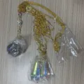 Adorno Colgante Atrapa-Sol de Cristal Cadena Dorada Prisma Arcoiris Decoracion Ventana - Cadena de Maceta