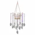 Crystal hanging pendant wind chime lampshade accessory wedding decor crystal ornament - Metal Pendant - Metal Leaf Style