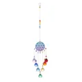 Crystal suncatcher wind chime hanging ornament, colorful rainbow crystal beads and metal ring. - 7 Balls - Colorful Dots / 55x430mm