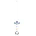 Attrape-soleil cristal suspendu avec pendentif papillon en métal et perles arc-en-ciel. - Cigale Colorée / Boule d'éclairage 30mm