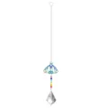 Attrape-soleil carillon en cristal pendentif papillon en metal colore et perles arc-en-ciel - Phalène Colorée / 50mm Feuille d'Érable Double Face
