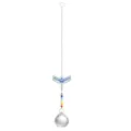 Kristall Libelle Sonnenfänger Windspiel mit bunten Perlen und glänzendem Kristall Anhänger. - Bunte Libelle / 30mm Beleuchtungskugel