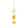Attrape-soleil en cristal dore suspension fenetre carillon eolien maison jardin decor ambre - Pendentif Arbre de Noël Doré / 28cm (26g)