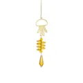 Pendente acchiappasole medusa in cristallo dorato con perle gialle per giardino SKU - Ciondolo Medusa Dorata