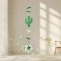 Ornamento sospeso acchiappasole cactus in cristal verde creatore di arcobaleno per decorare - Ciondolo Cactus Verde (Fiore)