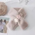 Sciarpa Stella Peluche Inverno Caldo Pelliccia Sintetica Collo Scaldacollo Beige Rosa - Caffè latte