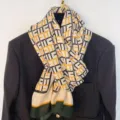 Donna moda sciarpa monogramma geometrico stampa vintage scialle leggero autunno primavera foulard - Linee Intersecanti con Bordo Verde
