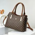 Mujer marrón retro estampado bolso de mano moda bandolera shopper para otoño - L29xH21xP13cm / Estilo 5