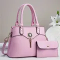 Rosa handtasche set für damen stilvolle schultertasche umhängetasche mit geldbörse - Rosa
