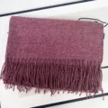 Women's Winter Warm Fashional Plum Heathered Cashmere Feel Scarf with Tassels SKU - Marled Wine Red