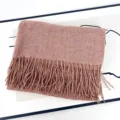 Cozy pink marl imitation cashmere scarf for women, winter warm tassel shawl accessory. - Mottled Coffee