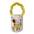 Bolso de mano de lona para ninos lindo patron de caballo de dibuhos animados amarillo - Beige