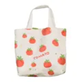 Cute canvas tote bag with lovely tomato print, small handbag for daily use and lunch box. - Tomato