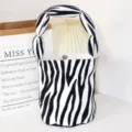 Canvas Zebra Print Bucket Bag Women Handheld Tote Casual Chic Stylish Designer Style - Zebra Pattern Bucket Handbag