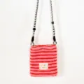 Autumn winter women plush crossbody bag pink striped cute phone bag casual shoulder bag - Red Stripe