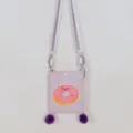 Bonito bolso bandolera de lona con donut de dibujos animados para ninos, bolso morado. - Violeta - Dona