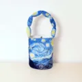 Van Gogh starry night print bucket bag, creative puffy handle handbag, stylish daily tote bag - Large Starry Sky