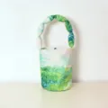 Van Gogh art print padded bucket bag, unique cloud handle fabric handbag for women. - Large Auvers Plain