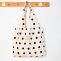 Large capacity canvas shoulder bag casual black and white polka dot tote handbag for women - Dream Black Polka Dot Vest Style