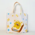 Cute cartoon toast canvas tote bag for women, stylish casual shoulder bag with top handles. - Toast - Small Handbag
