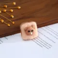 Wool felt cute bear toast shape handmade DIY hair clip clothing hat accessory detail - Bear Bread