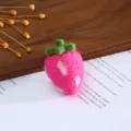 Cute wool felt strawberry charm handmade DIY craft accessory for hair clips hat decoration. - Rose Red Strawberry