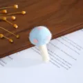 Blue wool felt mushroom DIY accessory detail view, cute craft material for handmade hair clips. - Light Blue Mushroom