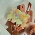 Lindo pinza de pelo de acetato bicolor con pedrería de colores, pinza tiburón galleta para mujeres. - Floral Colorido - 5.5CM