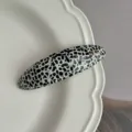 Pinza para el pelo ovalada de acetato vintage francés elegante patrón blanco y negro mujer - Topos Negros y Blancos