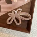 Elegante pinza de pelo de mariposa hueca para mujeres, pinza de acetato elegante para peinados. - 7cm / Caqui