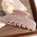 Elegante pinza de pelo de acetato estilo francés, diseño retro minimalista para mujeres. - Caqui