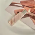 Pink acetate hair clip detail shot, marble texture side barrette for women and girls styling. - 5cm / Iridescent White
