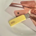 Pinza de pelo de acetato amarillo bonita horquilla lateral hecha a mano moda para mujeres - 5cm / Amarillo