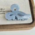 Chic light blue bow hair claw clip, minimalist acetate shark clip for cute daily styling. - 6cm / Blue