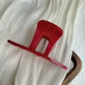 Pinza de pelo roja de acetato, elegante horquilla de estilo francés para peinados chic. - 9.7cm / Rojo