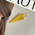 Pinza de pelo triangular amarilla pasador lateral elegante accesorio para mujer y niña - Amarillo-6cm