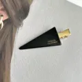 Pinza de pelo triangular negra elegante, horquilla lateral y clip de flequillo para mujeres. - Negro-6CM