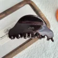 Pince à cheveux moyenne en acétate style coréen, élégante pince requin marron français. - 8.5cm / Marron