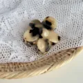 Pinza de pelo floral estilo coreano, pinza de tiburón de resina carey para mujeres y niñas. - 3.7cm / Carey