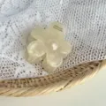 Chic floral hair claw clip with pearl glossy finish, elegant hairpin for daily wear. - 3.7cm / Fairy White