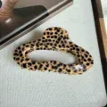 Leopard print hair claw clip for women, stylish cloud shape hair accessory, chic daily wear. - 9.8cm