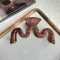 Brown plaid velvet hair claw clip detail, elegant hair styling accessory for women daily wear. - M Shape Claw / Rice Brown