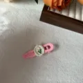 Pinza de pelo de tulipán rosa lindo estilo crema clip de pico dulce accesorios. - Rosa