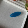 Pinza de pelo ovalada azul con estampado de letras, horquilla minimalista para uso diario. - Azul